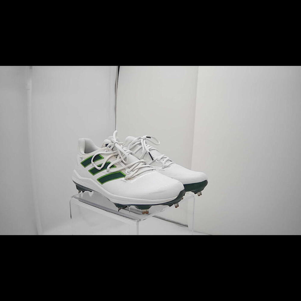 adidas Men's Adizero Afterburner 8 Baseball Shoes, White/Dark Green, 9